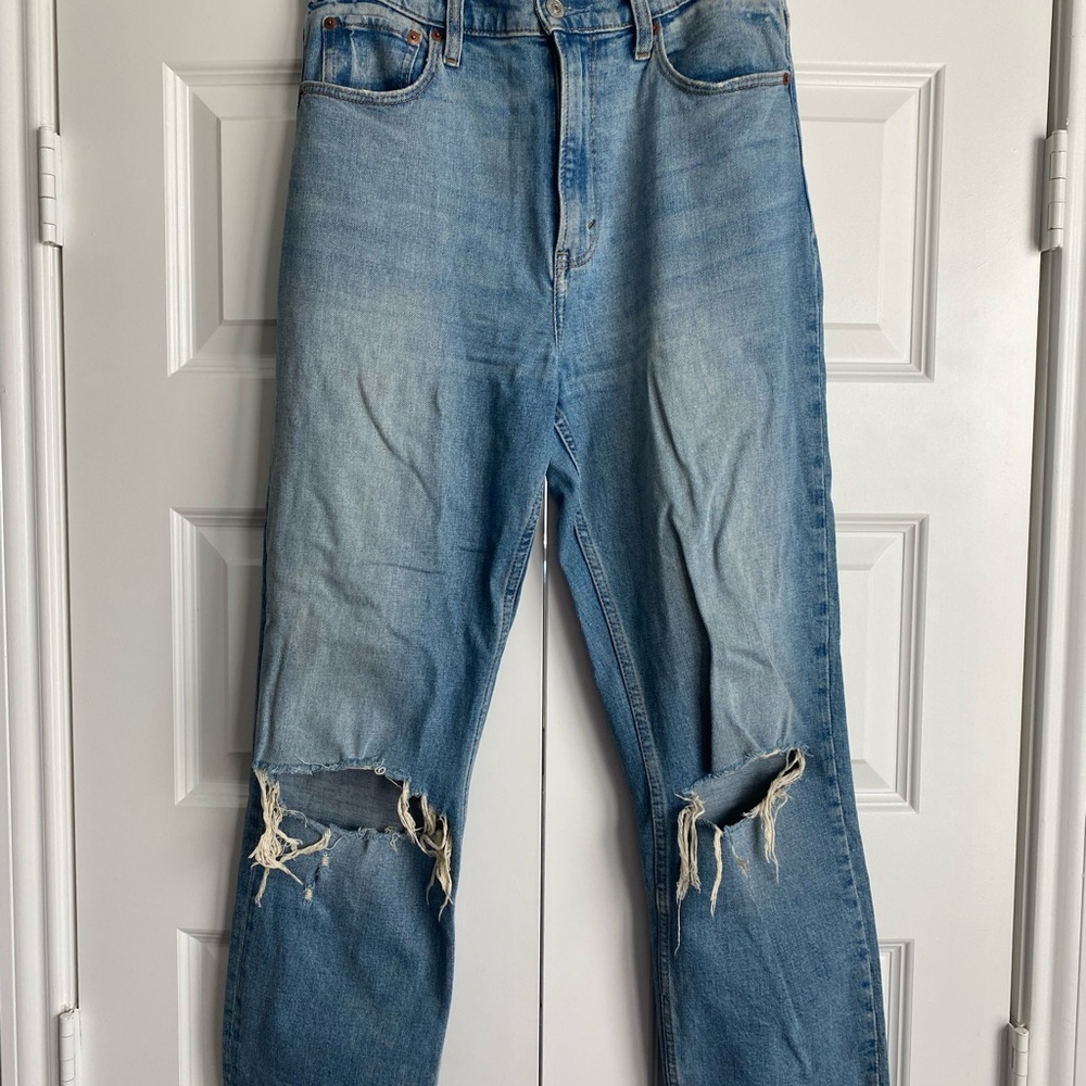 Abercrombie Ankle Straight Ultra High Rise Jeans